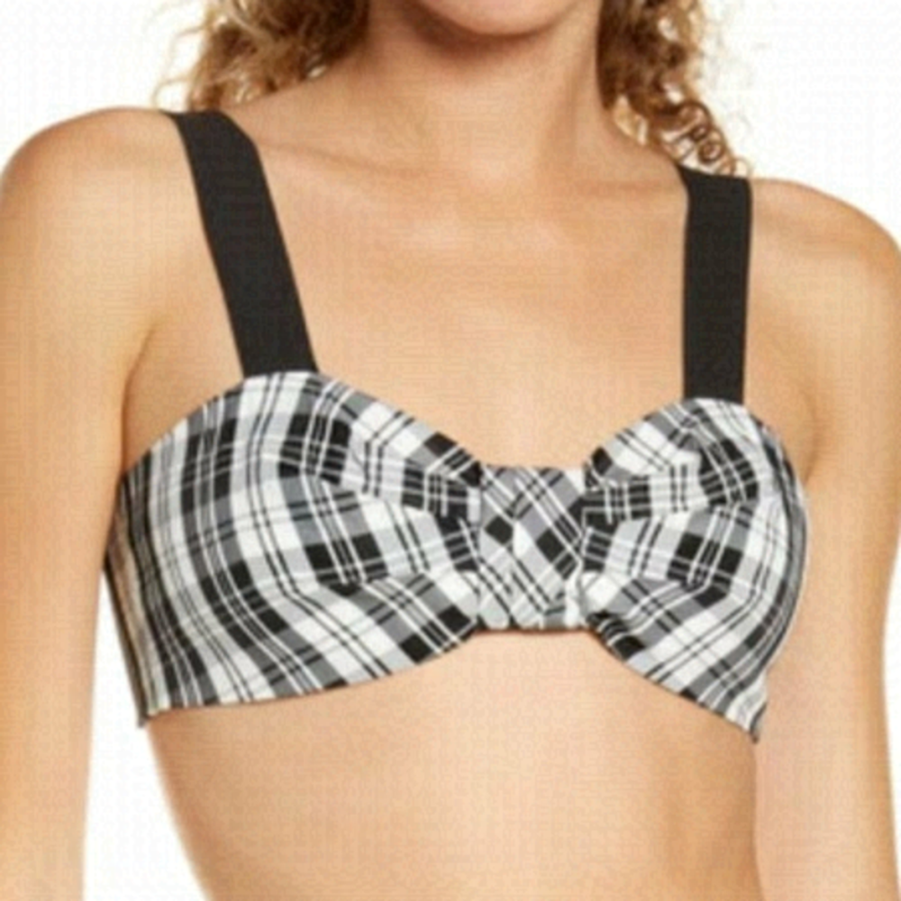 William Okpo Yvette Bra Top Plaid Taffeta